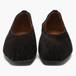 The Row + Square-Toe Suede Ballet Flats