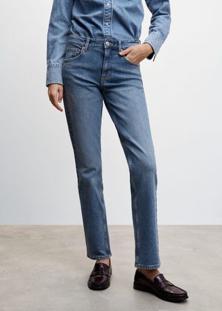 Mango + Medium-Comfort Straight Jeans