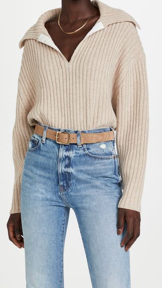 Bassike + Chunky Ribbed Polo Knit