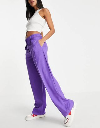 ASOS Design + Everyday Slouch Boy Pant in Pop Purple