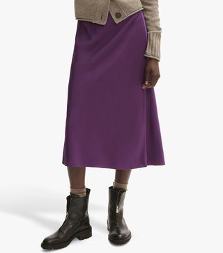 Jigsaw + Bias Cut Midi Skirt, Purple