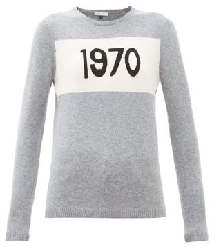 Bella Freud + 1970-Intarsia Cashmere Sweater