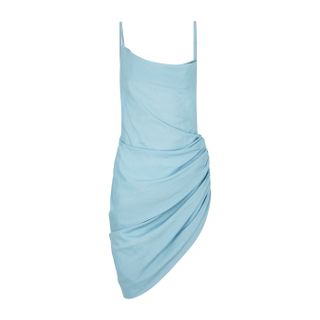 Jacquemus + La Robe Saudade Blue Matte Satin Dress