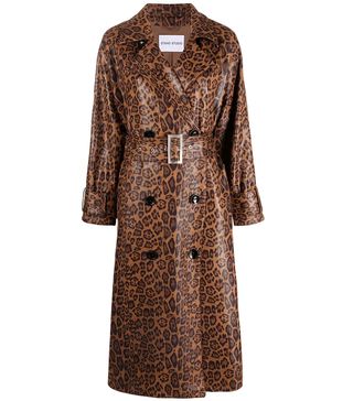 Stand Studio + Shiny Leopard Print Shelby Trench Coat