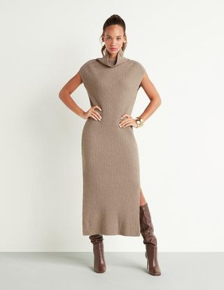 GSTQ + Mock-Neck Sweater Dress