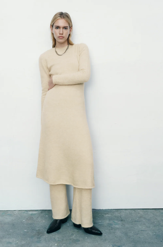 Zara + Wool and Alpaca Blend Knit Dress