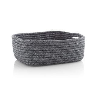 Crate & Barrel + Lupe Grey Small Braided Basket