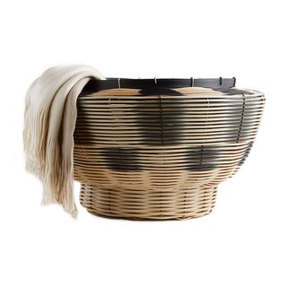 Crate & Barrel + Mo's Crib Woven Black Basket