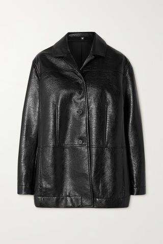 Mcq Alexander Mcqueen + Striae Faux Leather Jacket