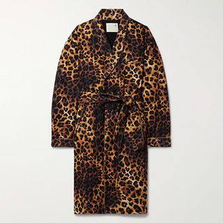 R13 + Oversized Belted Leopard-Print Cotton-Flannel Coat