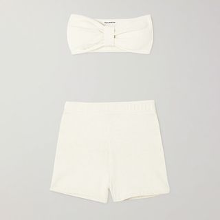 Reformation + Paradiso Organic Cotton Strapless Bra and Shorts Set