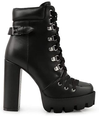 London Rag + Lace Up Combat Black Boots