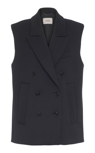 Dorothee Schumacher + Soft Perfection Double-Breasted Crepe Vest