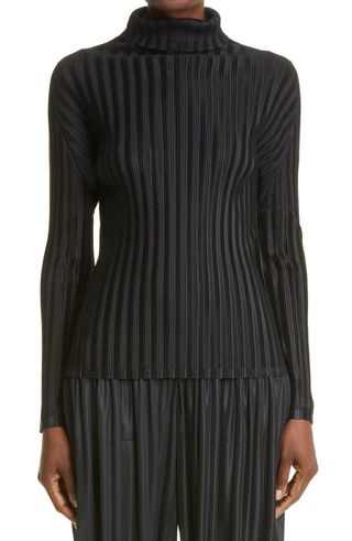 Pleats Please Issey Miyake + Long Sleeve Turtleneck