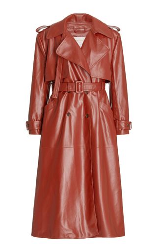 Matériel + Belted Faux-Leather Trench Coat