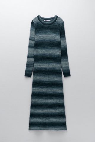 Zara + Long Knit Striped Dress