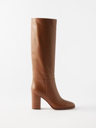 Gianvito Rossi + Santiago 85 Leather Knee-High Boots