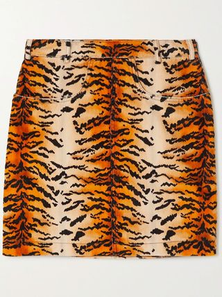 Philosophy di Lorenzo Serafini + Tiger-Print Velvet Mini Skirt