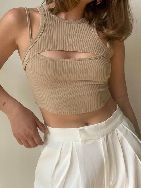Amalfii + Taupe Kasa Top