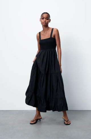 Zara + Poplin Midi Dress