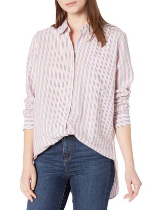 Goodthreads + Seersucker Long Sleeve Oversized Side Button Shirt