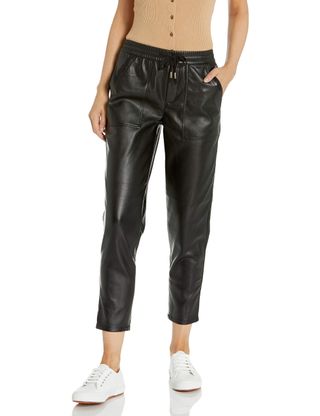 BlankNYC + Vegan Leather Drawstring Jogger Pants