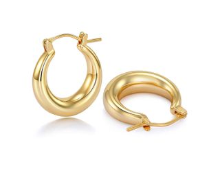 Sovesi + Chunky Gold Hoop Earrings