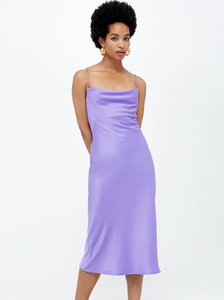 Omnes + Riviera Cami Slip Midi Dress in Ultra Violet