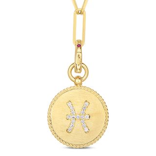 Roberto Coin + 18K Diamond Pisces Zodiac Medallion Pendant