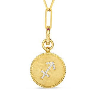 Roberto Coin + 18K Diamond Sagittarius Medallion Pendant