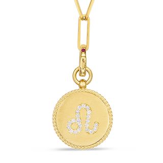 Roberto Coin + 18K Diamond Leo Zodiac Medallion Pendant