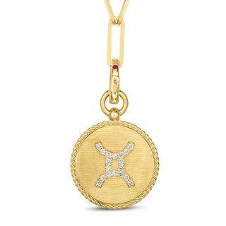 Roberto Coin + 18K Diamond Gemini Zodiac Medallion Pendant