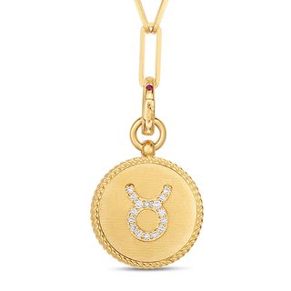 Roberto Coin + 18K Diamond Taurus Zodiac Medallion Pendant