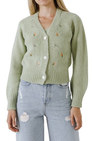 English Factory + Embroidered Cardigan