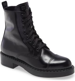 Prada + Chocolate Combat Boot