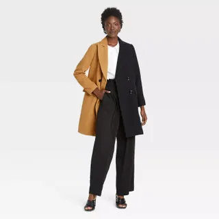 Who What Wear + Colorblock Overcoat