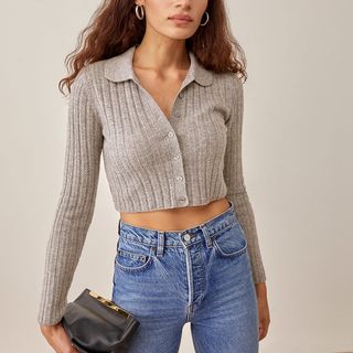Reformation + Rory Cashmere Collared Cardigan