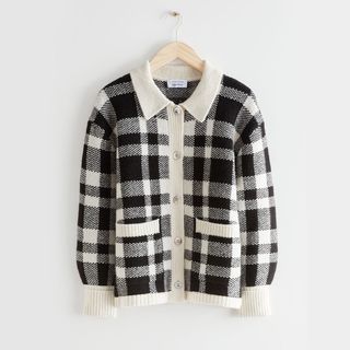 & Other Stories + Relaxed Shell Button Jacquard Cardigan