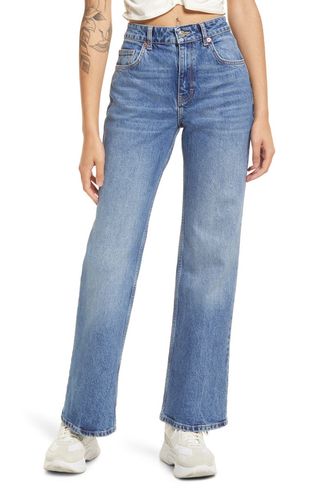 Topshop + Relaxed Flare Leg Jeans