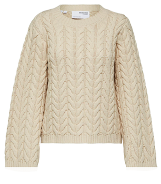 Selected Femme + Cotton Cable Knit Jumper