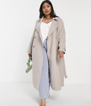 Ever New + Belted Wool Trench Coat