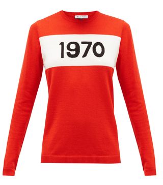 Bella Freud + 1970-Intarsia Wool Sweater