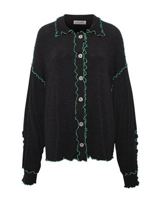 Siedrés + Loose Knit Shirt With Contrast Stitches