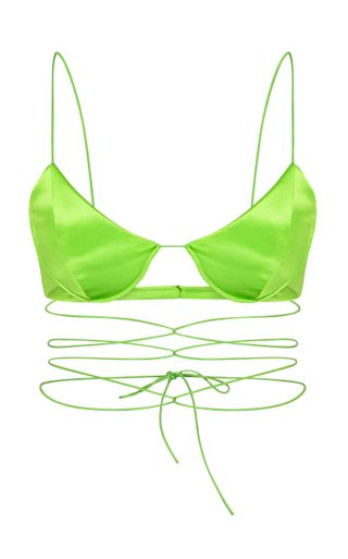 Alex Perry + Comer Duchess Satin Wrapped Bralette Top