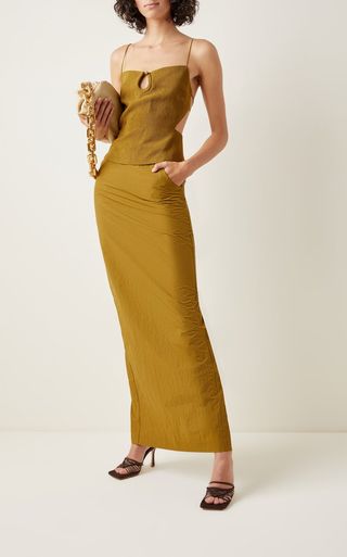 Christopher Esber + Auermann Poplin Maxi Column Skirt