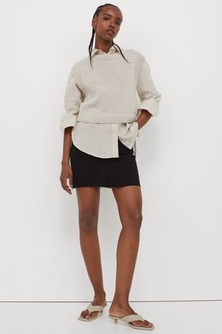 H&M + Short Denim Skirt