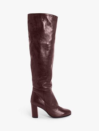John Lewis & Partners x Erica Davies + Valeria Leather Slouched Heel Knee Boots
