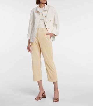 Frame + Le Tomboy High-Rise Suede Pants