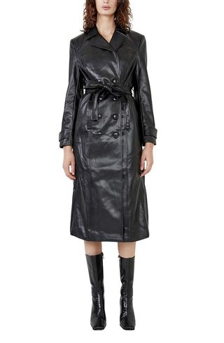 Bardot + Faux Leather Trench Coat