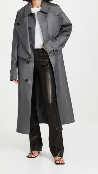 Tibi + Double Collar Frank Trench Coat